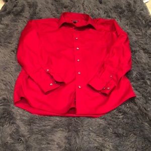 George size M red long sleeve button down shirt